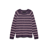 Vero Moda VMDOFFY Knitted Pullover In Sweet Grape Stripe