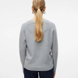 Vero Moda VMDOFFY Pullover In Light Grey Melange
