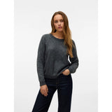 Vero Moda Vmdoffyshine Knitted Pullover In Asphalt Silver