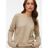Vero Moda Vmdoffyshine Knitted Pullover In Silver Mink