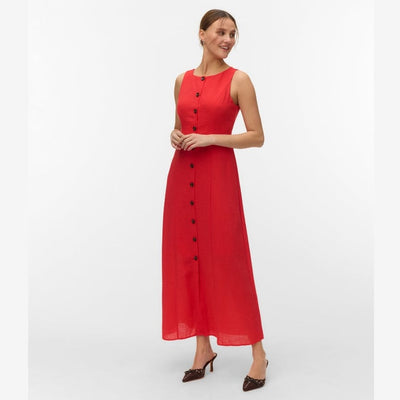 Vero Moda VMEMMY Maxi Dress In Poppy Red