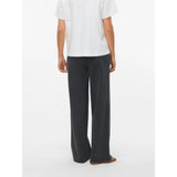 Vero Moda VMEVA High Rise Trousers In Dark Grey Melange