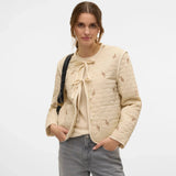 Vero Moda VMEVELYN Quilted Jacket In Oatmeal