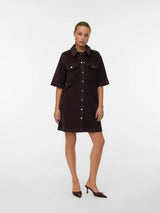 Vero Moda Vmfenja Short Dress In Chocolate Torte