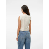 Vero Moda VMFLORENCE Tailored Waistcoat In White Birch