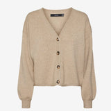 Vero Moda VMGOLD Knit Cardigan In Brown / Silver Mink