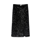 Vero Moda Vmhalia Long Skirt In Black Sequins