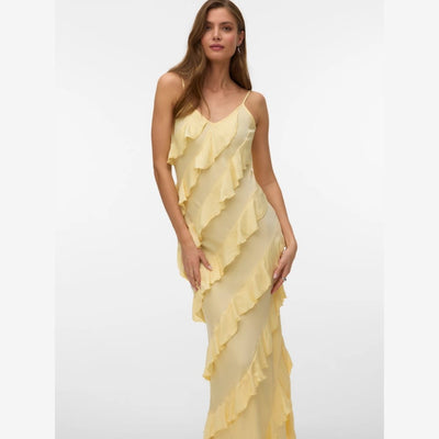 Vero Moda VMICELYN Long Dress In Flan