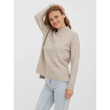 Vero Moda Vmlefile Knitted Pullover In Birch