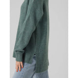 Vero Moda Vmlefile Knitted Pullover In Dark Forest