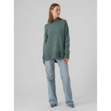 Vero Moda Vmlefile Knitted Pullover In Dark Forest