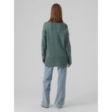 Vero Moda Vmlefile Knitted Pullover In Dark Forest