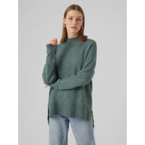 Vero Moda Vmlefile Knitted Pullover In Dark Forest