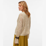 Vero Moda VMLEILANI Flower Pullover In Silver Sequins