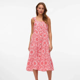 Vero Moda VMLINN Midi dress in Rose/Dubarry