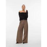 Vero Moda Vmlovely Knitted Pullover In Chocolate