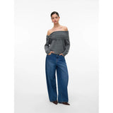 Vero Moda Vmlovely Knitted Pullover In Grey