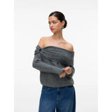 Vero Moda Vmlovely Knitted Pullover In Grey