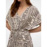 Vero Moda VMMENNY Kaftan Dress In Oatmeal