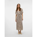 Vero Moda VMMENNY Kaftan Dress In Oatmeal