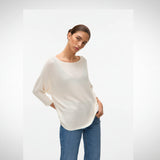 Vero Moda VMNORA 3/4 Pullover In Snow White