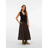 Vero Moda Vmolive Long Skirt In Chocolate