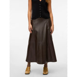 Vero Moda Vmolive Long Skirt In Chocolate