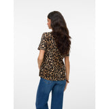 Vero Moda VMPAULINA T-Shirt In Brown Tigers Eye