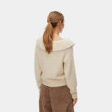Vero Moda VMPUFF Ruffle Knit Cardigan In Beige