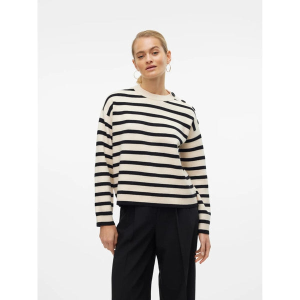 Vero Moda Vmsaba Pullover In Black Stripe