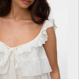 Vero Moda VMSANDY Layered Top In Snow White