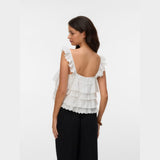 Vero Moda VMSANDY Layered Top In Snow White