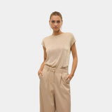Vero Moda VMSARAH Glitter Top In Silver Mink