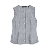 Vero Moda VMSELMA Waistcoat In Navy Stripe