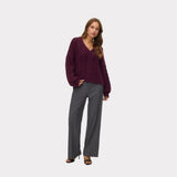 Vero Moda VMTEXAS Mid Waist Trousers In Grey (32" Length)