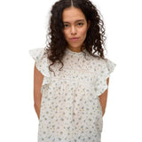 Vero Moda VMTRINE Lace Top In Floral White