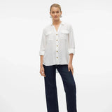 Vero Mods VMBUMPY Shirt In Snow White