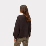 VMMAYBE Open Knit Cardigan In Chocolate Torte