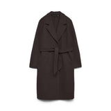 Vero Moda VMFORTUNEAYA Long Coat In Chocolate Torte