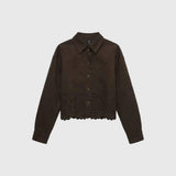 Vero Moda VMKATHY Lace Cut Shirt In Chocolate Torte