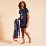 Vilebrequin Moorea Aoprint Karge Turtose- 390 in Navy