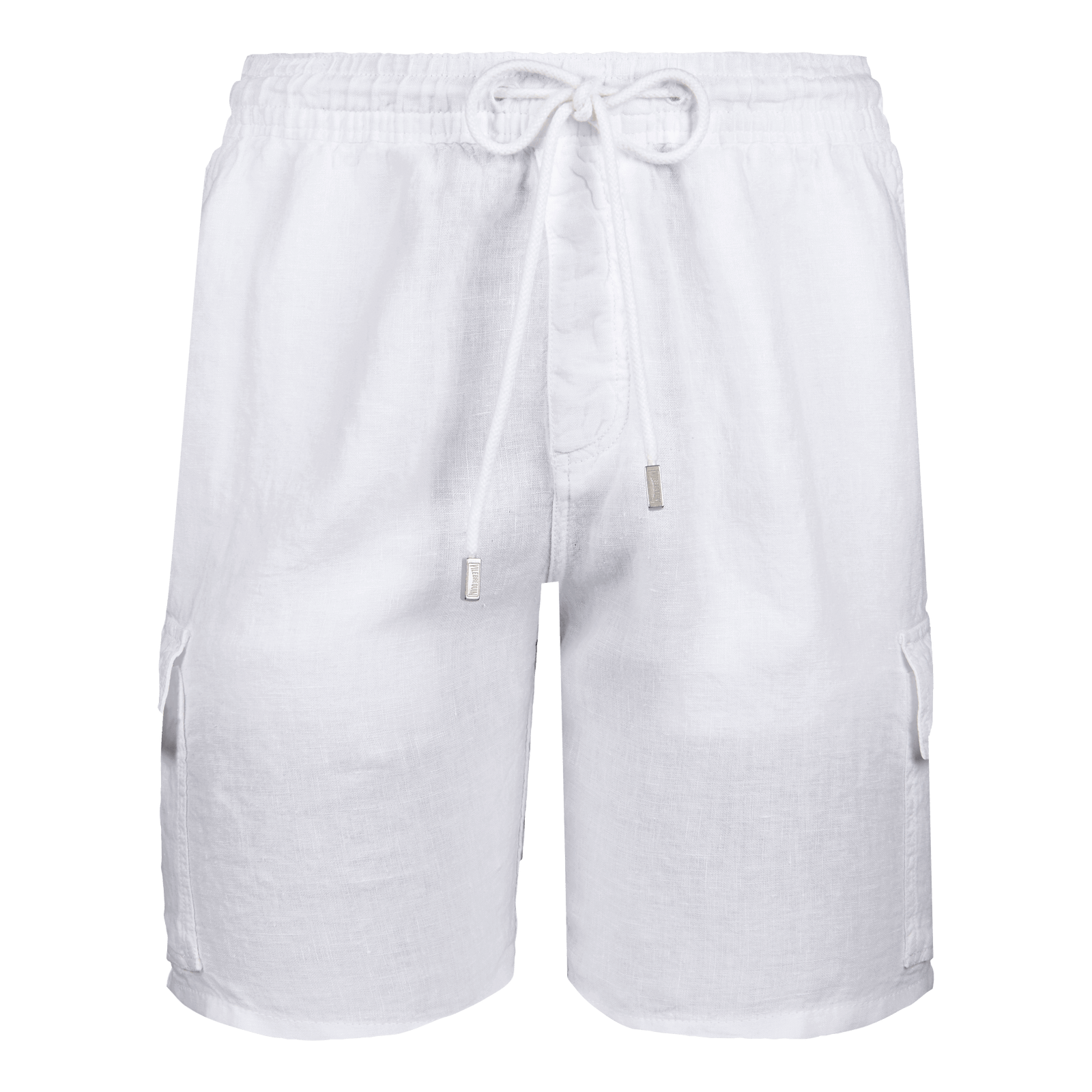 Vilbrequin Men Linen Bermuda Shorts Cargo Pockets White