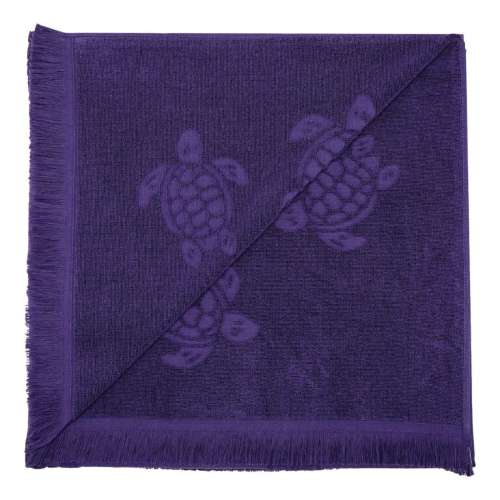 Vilebrequin Beach Towel In Organic Cotton Turtles Jacquard in Navy