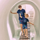 Vilebrequin Boys Stretch Swim Shorts Tortues In Blue Marine