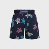 Vilebrequin Boys Stretch Swim Shorts Tortues In Blue Marine