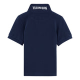 Vilebrequin Cotton Pique Boys Polo Shirt Solid In Navy
