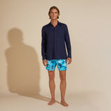 Vilebrequin Long Sleeve Linen Shirt in Navy
