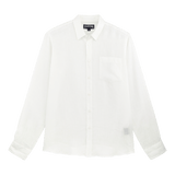 Vilebrequin Long Sleeve Linen Shirt in White