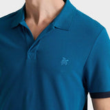 Vilebrequin Men Organic Cotton Pique Polo Shirt Solid Peacock