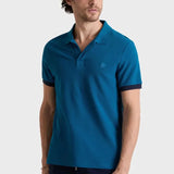 Vilebrequin Men Organic Cotton Pique Polo Shirt Solid Peacock